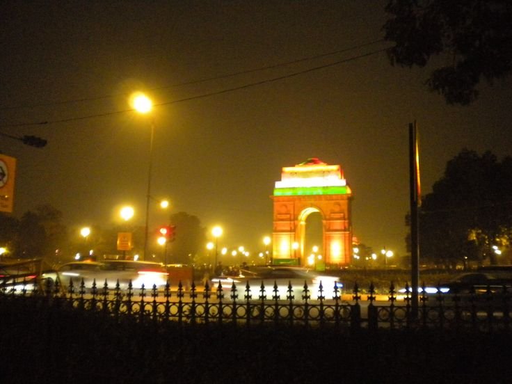 Atmospheric Delhi evening showing contemporary city life